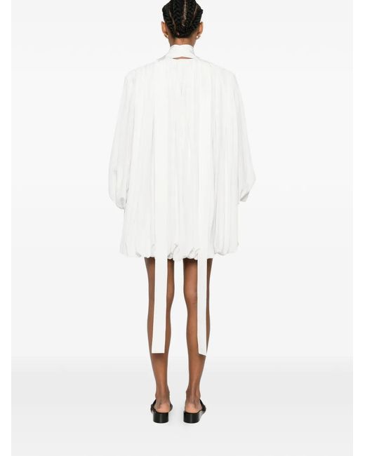 Calvin Klein White Mini Allegra Pleated-Bubble Dress