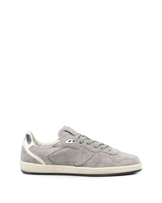 Philippe Model White Logo-Patch Panelled Sneakers for men