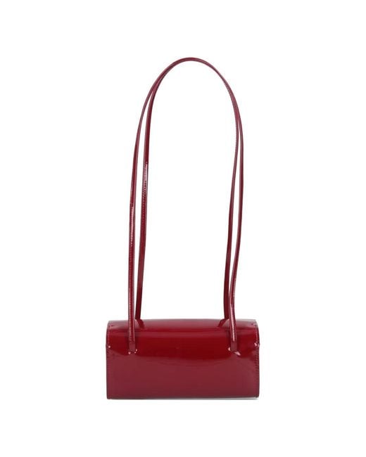 Faune Red Mie Patent-Leather Shoulder Bag