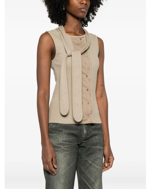 Lemaire Natural Asymmetrical Fitted Top