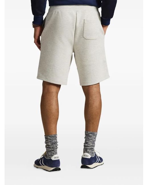 Polo Ralph Lauren Gray Embroidered Double-Knit Track Shorts for men