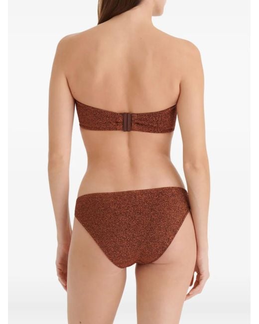 Eres Brown Flamboyant Ruched Bandeau Bikini Top