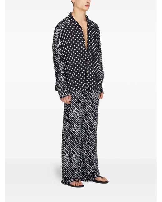 Donde Esteban Gray Stars Waves Trousers