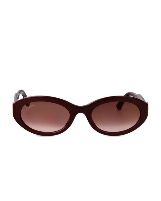 Cartier Brown Oval-Frame Sunglasses