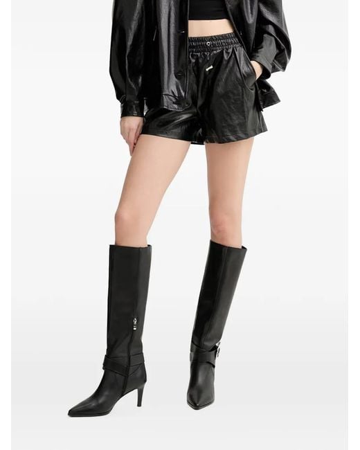 Silvian Heach Black Elasticated-Waistband Shorts