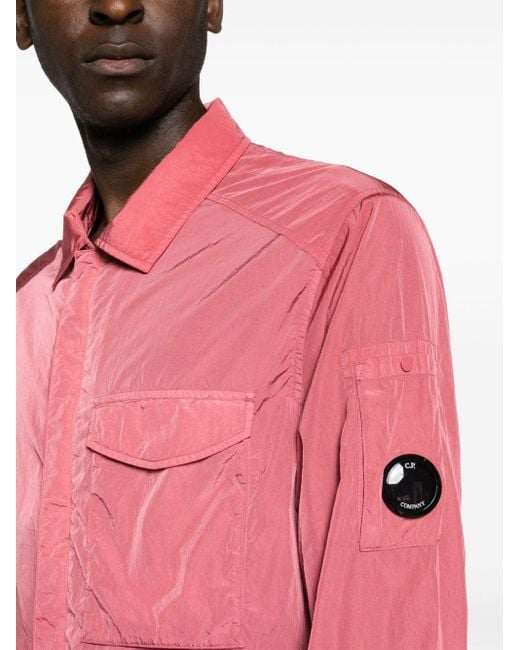 C P Company Pink Chrome-r Lens-detail Shirt Jacket for men
