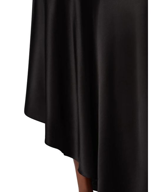 Nina Ricci Black Asymmetric Draped Satin Skirt