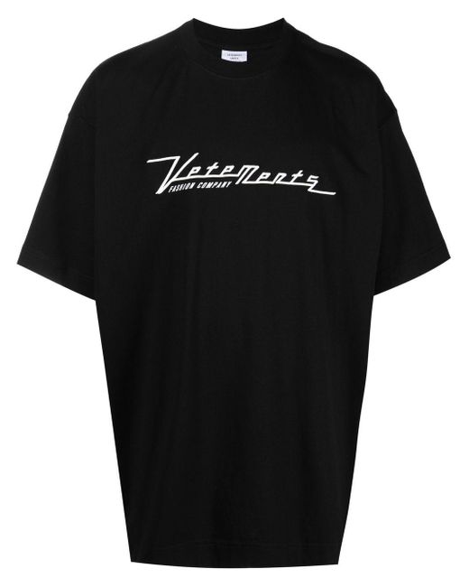 Vetements Black Logo Print T-shirt