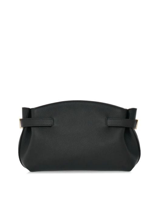 Ferragamo Black Jet Mini Leather Crossbody Bag With-Tone Gancini Clasp