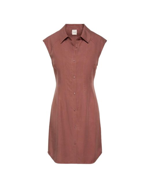 Calvin Klein Brown Robe Courte En Lin Mélangé
