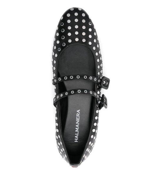 Halmanera スタッズトリム フラットシューズ Black