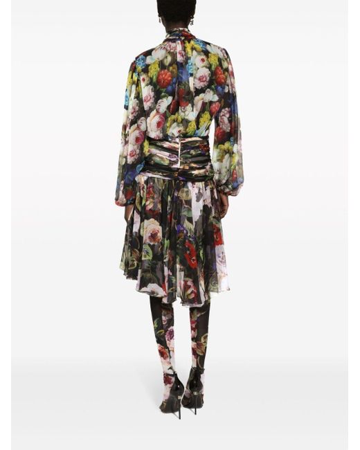 Blusa con estampado floral Dolce & Gabbana de color Black