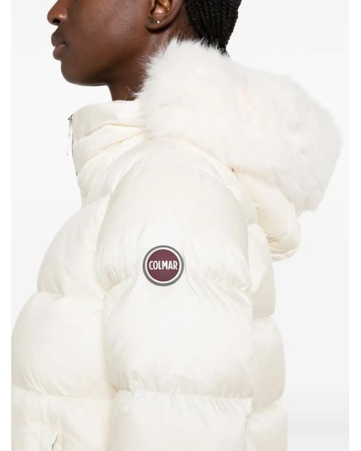 Colmar White Logo-Patch Padded Jacket