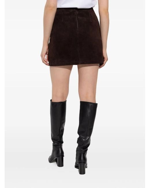 Zadig & Voltaire Black Jaime Suede Leather Skirt