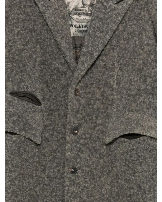 Ziggy Chen Gray Single-Breasted Coat