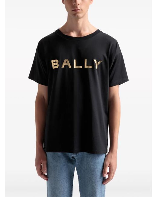 T-Shirt Con Logo Metallizzato di Bally in Black da Uomo
