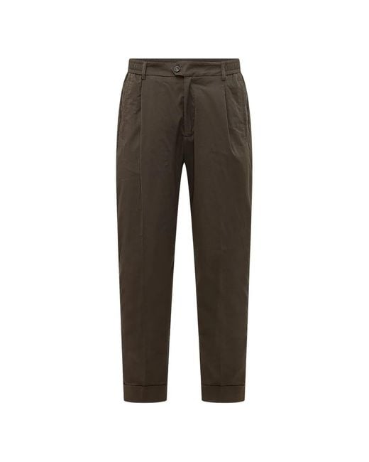 Hōsio Gray Pleated-Detail Cuffed-Hem Trousers for men