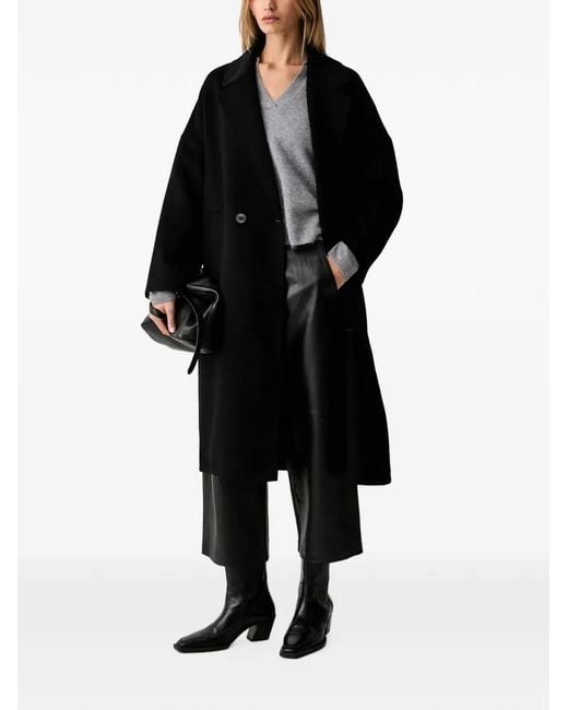 ViCOLO Black Double-Breasted Coat