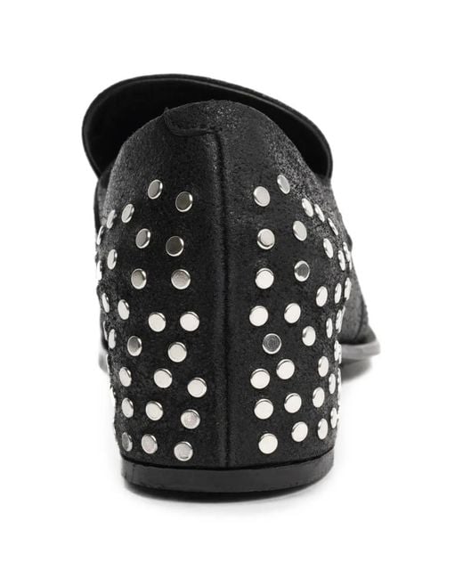 Epice Black Thelma Rivet-Embellished Loafers