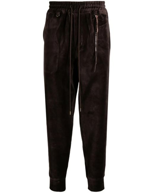 MASTERMIND WORLD Black Tapered Velour Track Pants for men