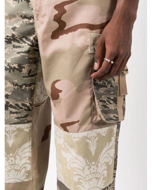 MARINE SERRE Natural Patchwork Cargo Trousers for men