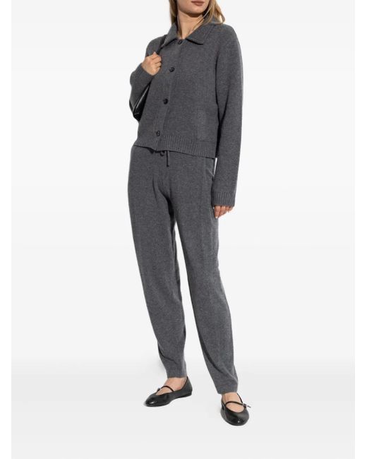 Lisa Yang Black Buttoned Ribbed Cardigan