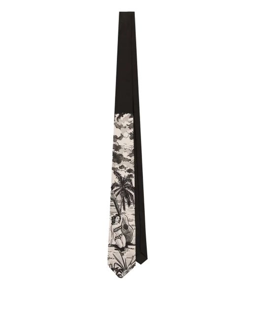 メンズ Dolce & Gabbana Pin-Up Silk Tie White
