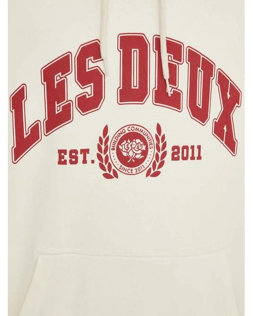 Les Deux White Graphic-Print Hoodie for men