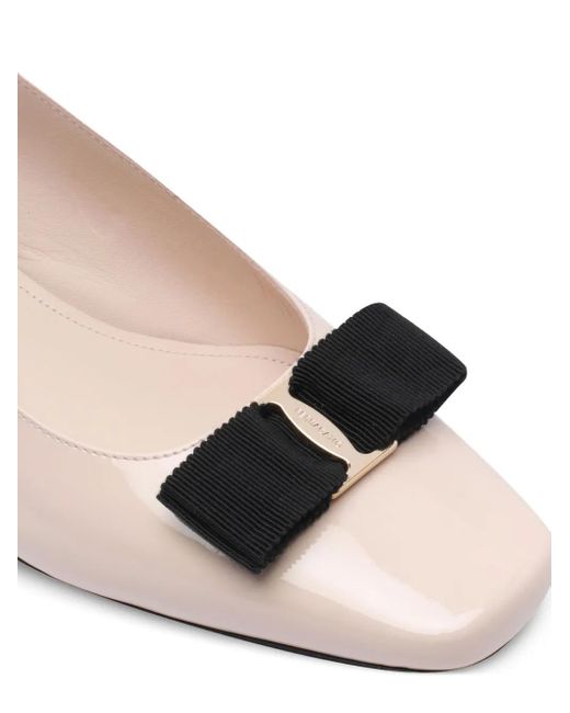 Ferragamo Pink New Vara Patent Leather Slingback Pumps