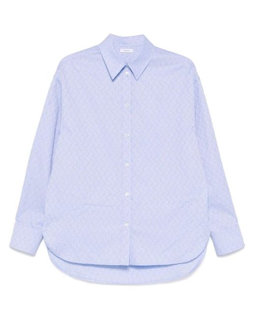 Ferragamo Blue Monogram Shirt