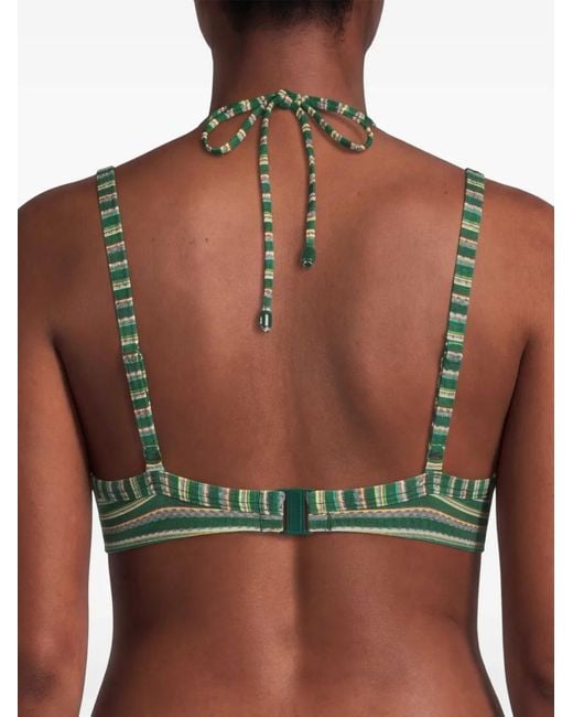 Marlies Dekkers Green Holi Vintage Striped Bikini Top