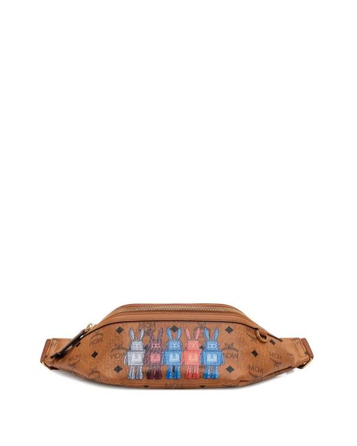 MCM Brown Fursten Print Belt Bag for men