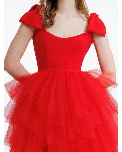 Gemy Maalouf Bow-Detail Tiered Maxi Dress