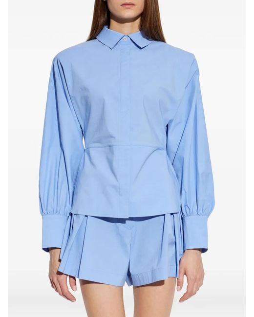 IRO Blue Puff-Sleeve Button-Down Shirt