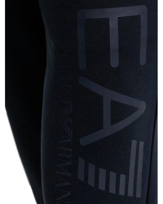 EA7 Black Logo-Print Track Pants for men