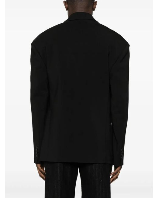 Lanvin Black Shoulder-Pads Single-Breasted Blazer for men