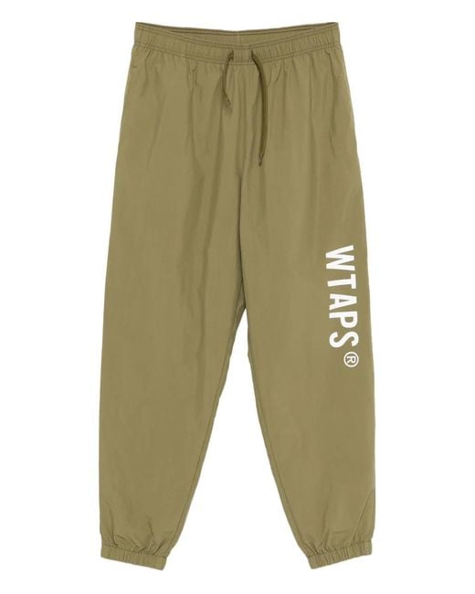 (w)taps Green Logo-Print Track Pants for men