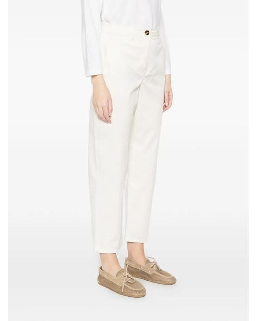 Marella White Button Trousers