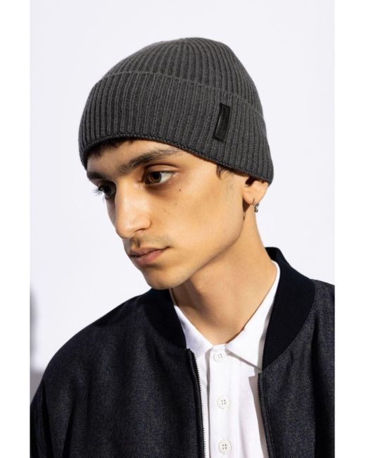 Giorgio Armani Cashmere Beanie in Gray for Men Lyst
