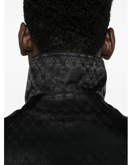 McQueen Black Skull-Jacquard Jacket for men