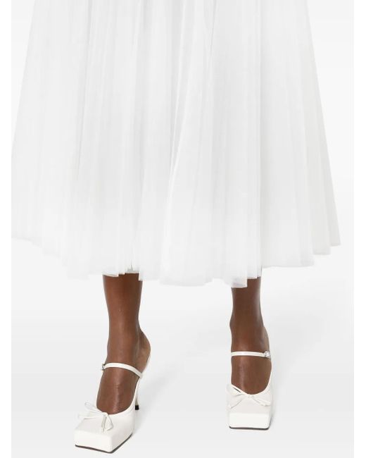 Forte_forte White Chic Tulle Skirt With Jersey Coulotte