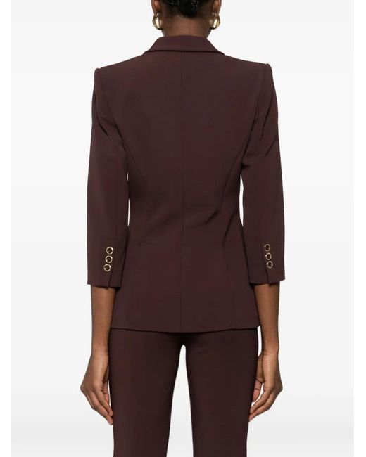 Elisabetta Franchi Brown Blazer En Crêpe