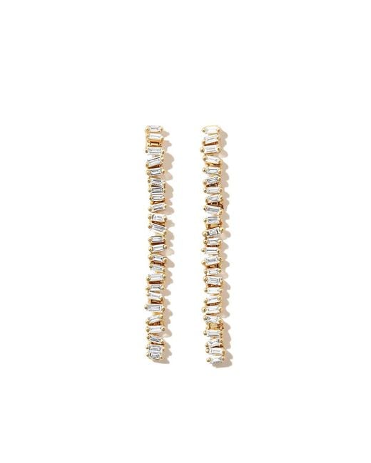 Suzanne Kalan White 18Kt Savannah Midi Diamond Drop Earrings