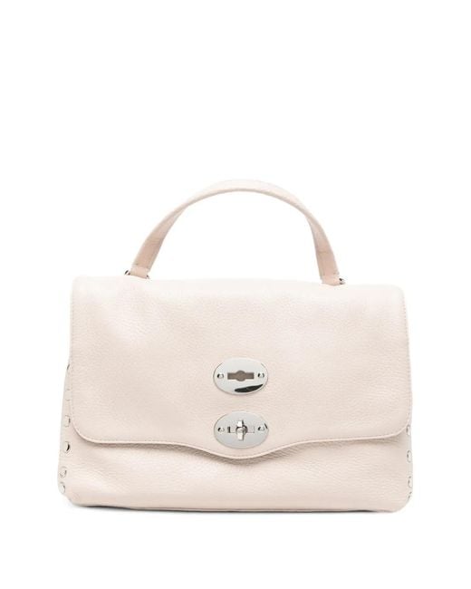 Zanellato Natural Postina Stud-Embellished Leather Tote Bag