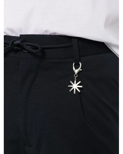 Manuel Ritz Blue Charm-Detail Drawstring Trousers for men