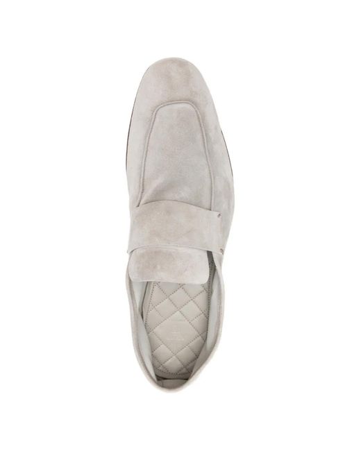 Eleventy White Suede Loafers for men