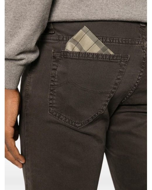 Jacob Cohen Gray Logo-Patch Slim-Fit Jeans for men