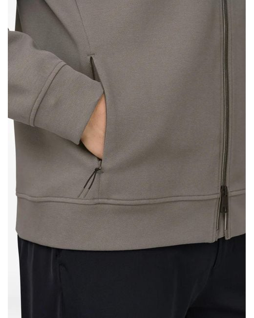 Boggi Gray Zipped Hooded Sweater for men