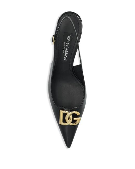 Dolce & Gabbana Black Lace Slingbacks 9cm Heel