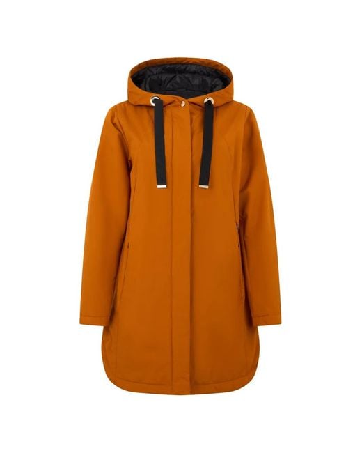 Herno Orange Waterproof Hooded Coat